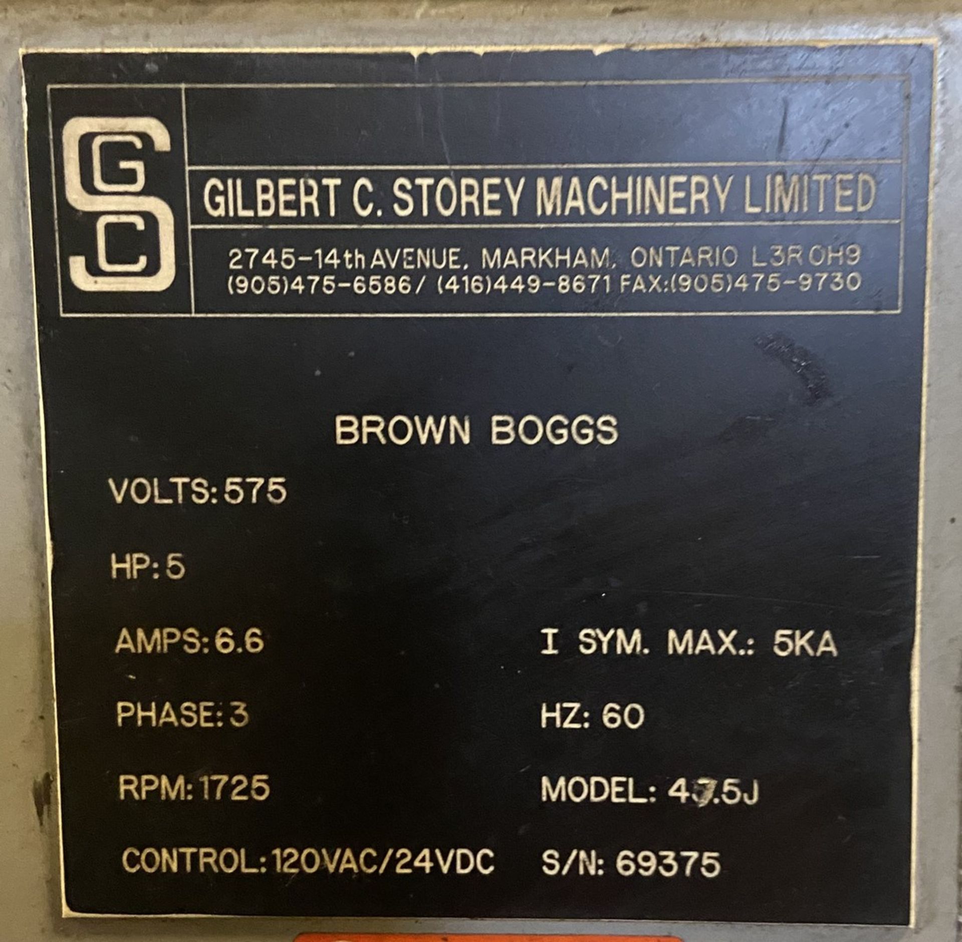 BROWN BOGGS 60 TON OBI PUNCH PRESS, 5 HP, 3/60/575 VOLTS, HONEYWELL WPC 2000 CLUTCH/BRAKE - Image 10 of 12
