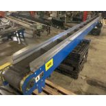 ROLLMASTER 9.5" WIDE 20' LONG BELT CONVEYOR C/W ELECTRIC MOTOR & ADJUSTABLE SUPPORT LEGS