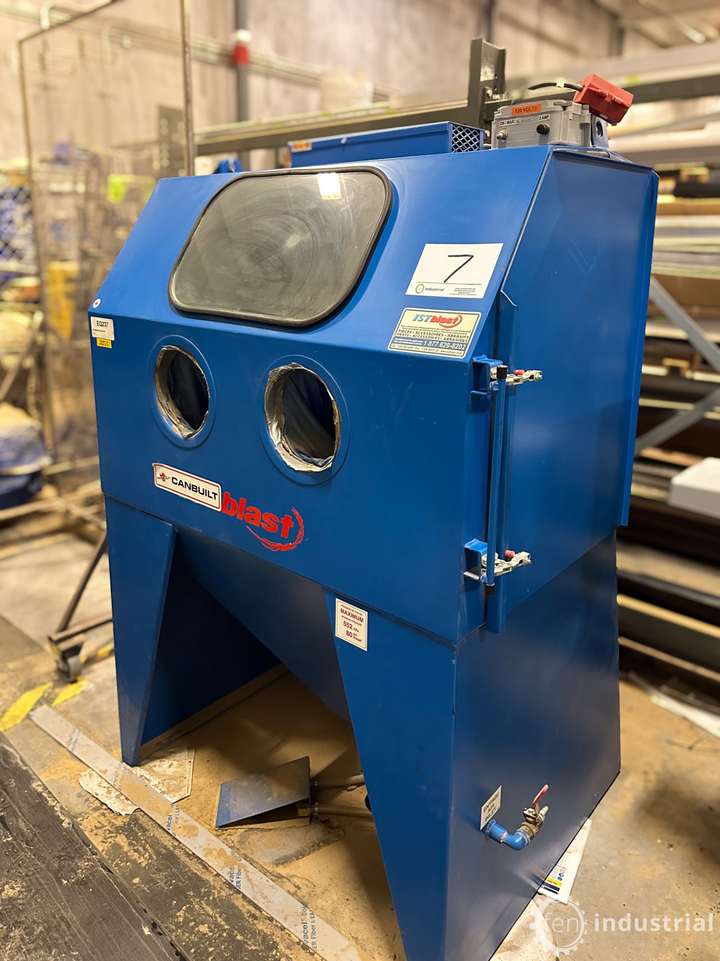 CANABLAST ECAB SERIES SUCTION / SANDBLAST CABINET W/ DUST COLLECTOR (RIGGING FEE $250)