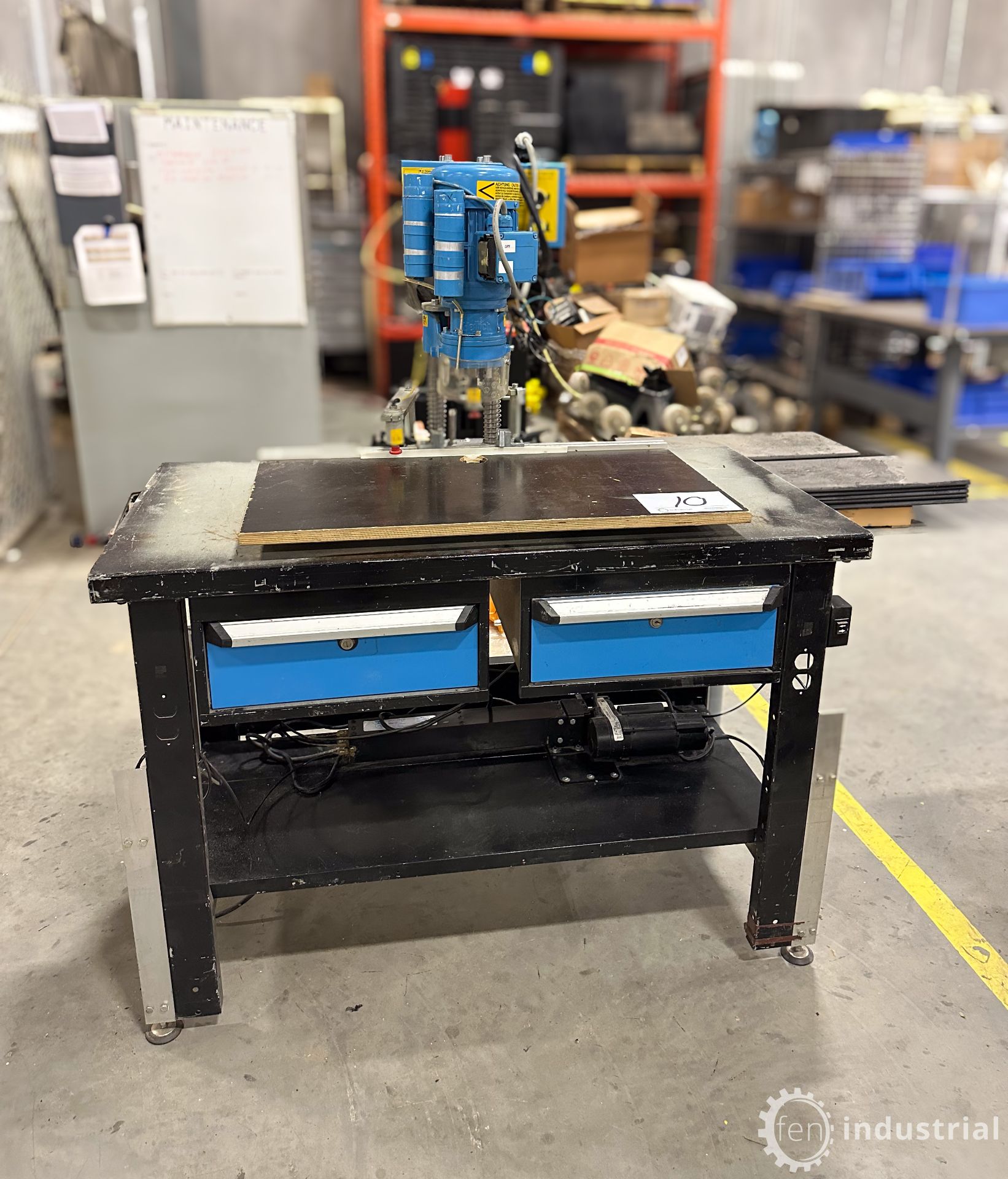 HETTICH DRILL AND INSERTION MACHINE W/ TABLE (RIGGING FEE $100) - Image 18 of 32