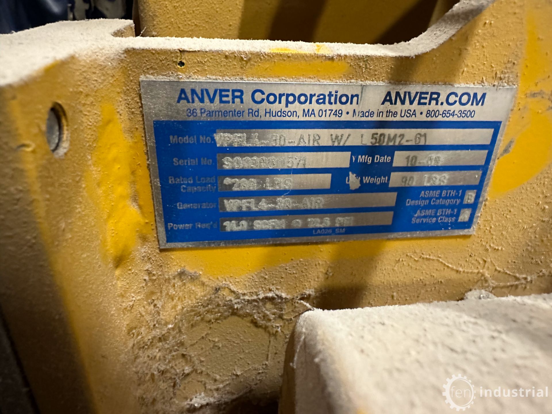 ANVER VPFL4-30-AIR W/ L58M2-66 AIR POWERED LIGHT DUTY VACUUM GENERATOR W/ TWO PAD LIFTING FRAME, 1, - Image 8 of 31