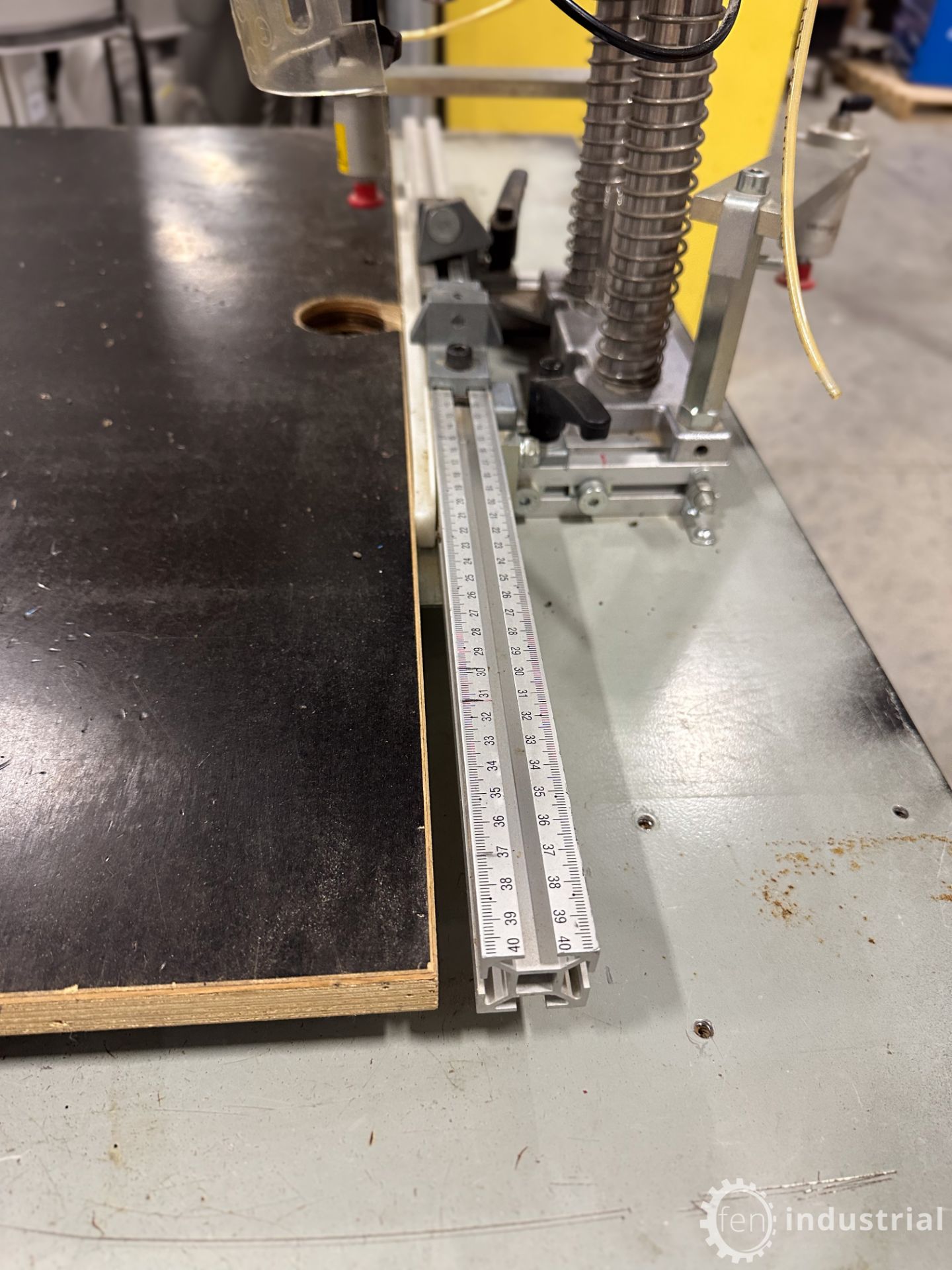 HETTICH DRILL AND INSERTION MACHINE W/ TABLE (RIGGING FEE $100) - Image 5 of 32