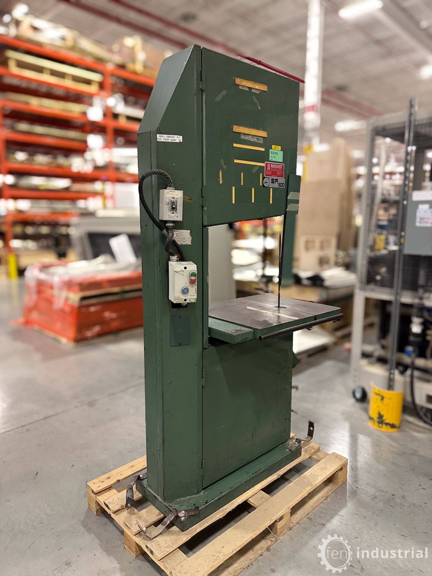 MEBER SR600 VERTICAL BANDSAW, 3HP, 23” THROAT, 575V, S/N M350 (RIGGING FEE $100) - Image 4 of 28