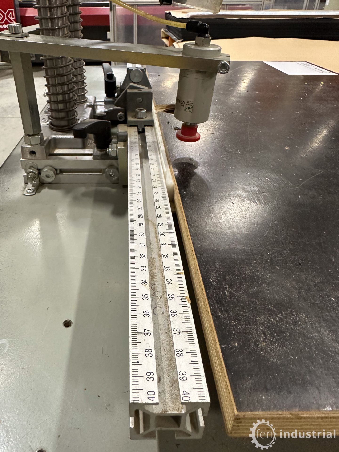 HETTICH DRILL AND INSERTION MACHINE W/ TABLE (RIGGING FEE $100) - Image 11 of 32