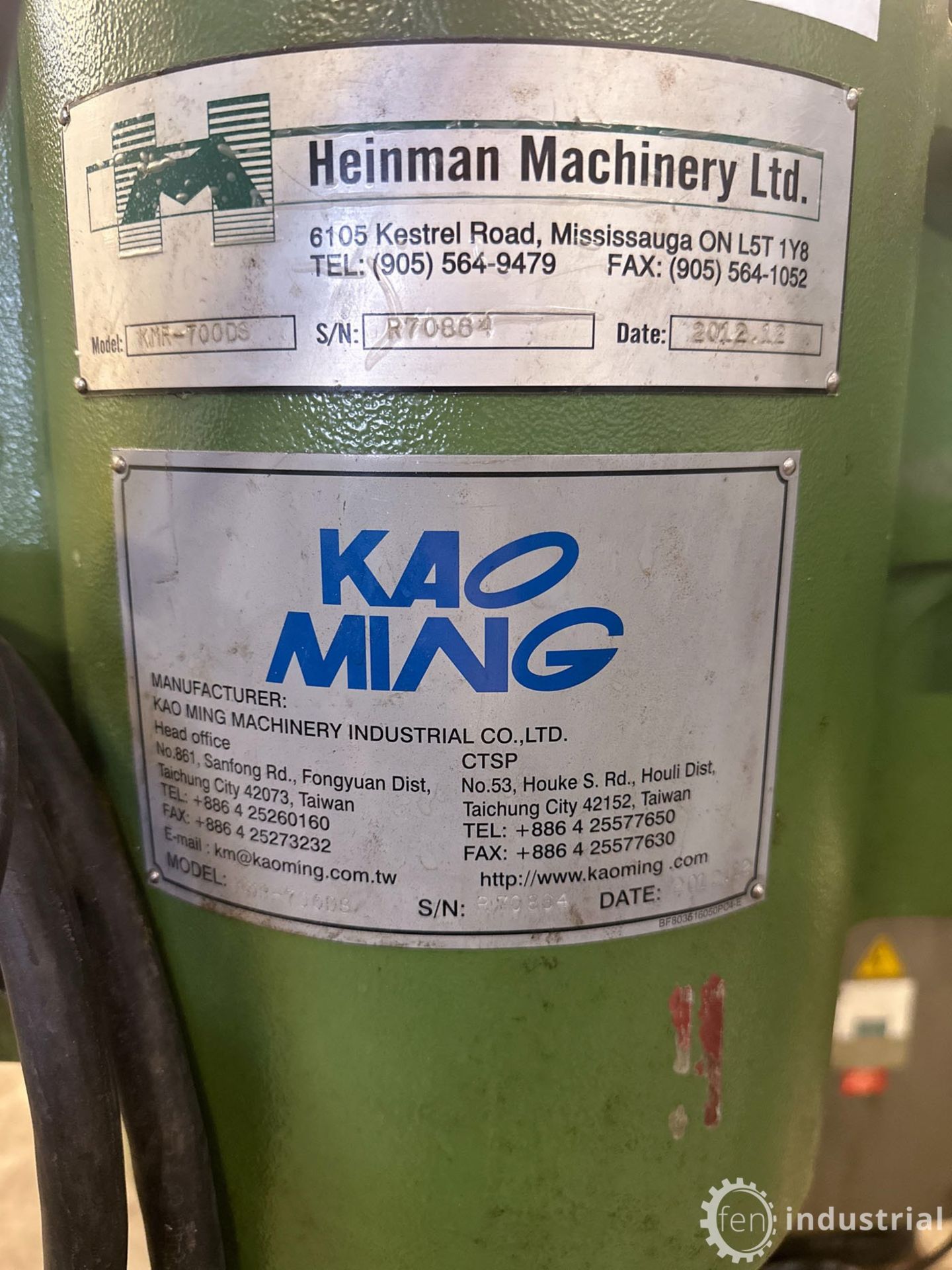 2012 KAO MING KMR-700DS RADIAL ARM DRILL W/ BOX TABLE, S/N R70864 (#14) (LOCATED IN BRANTFORD, - Image 16 of 26
