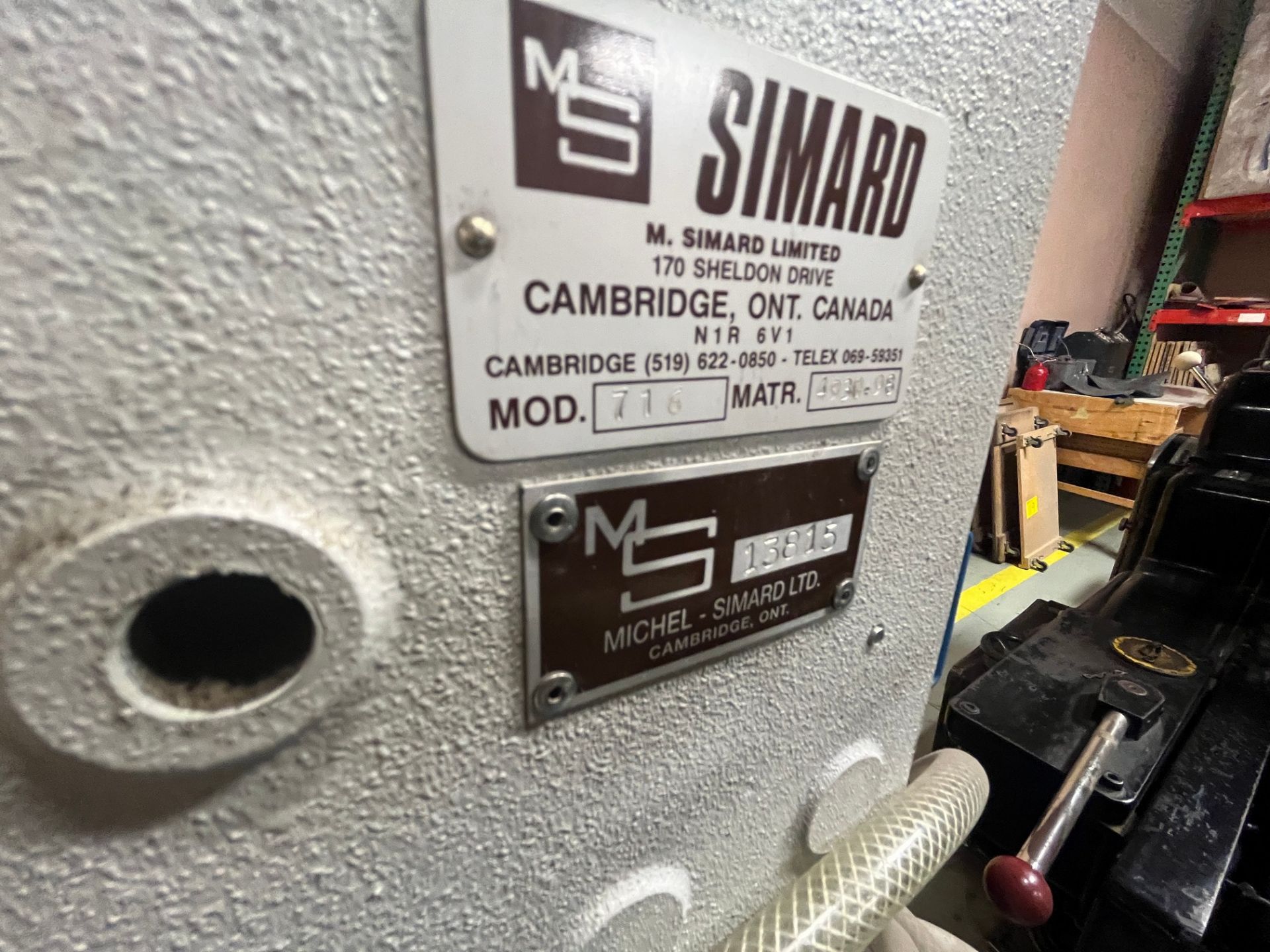 SIMARD MODEL 716 PNEUMATIC PUNCH, S/N 13815 W/ FOOT PEDAL - Image 2 of 4