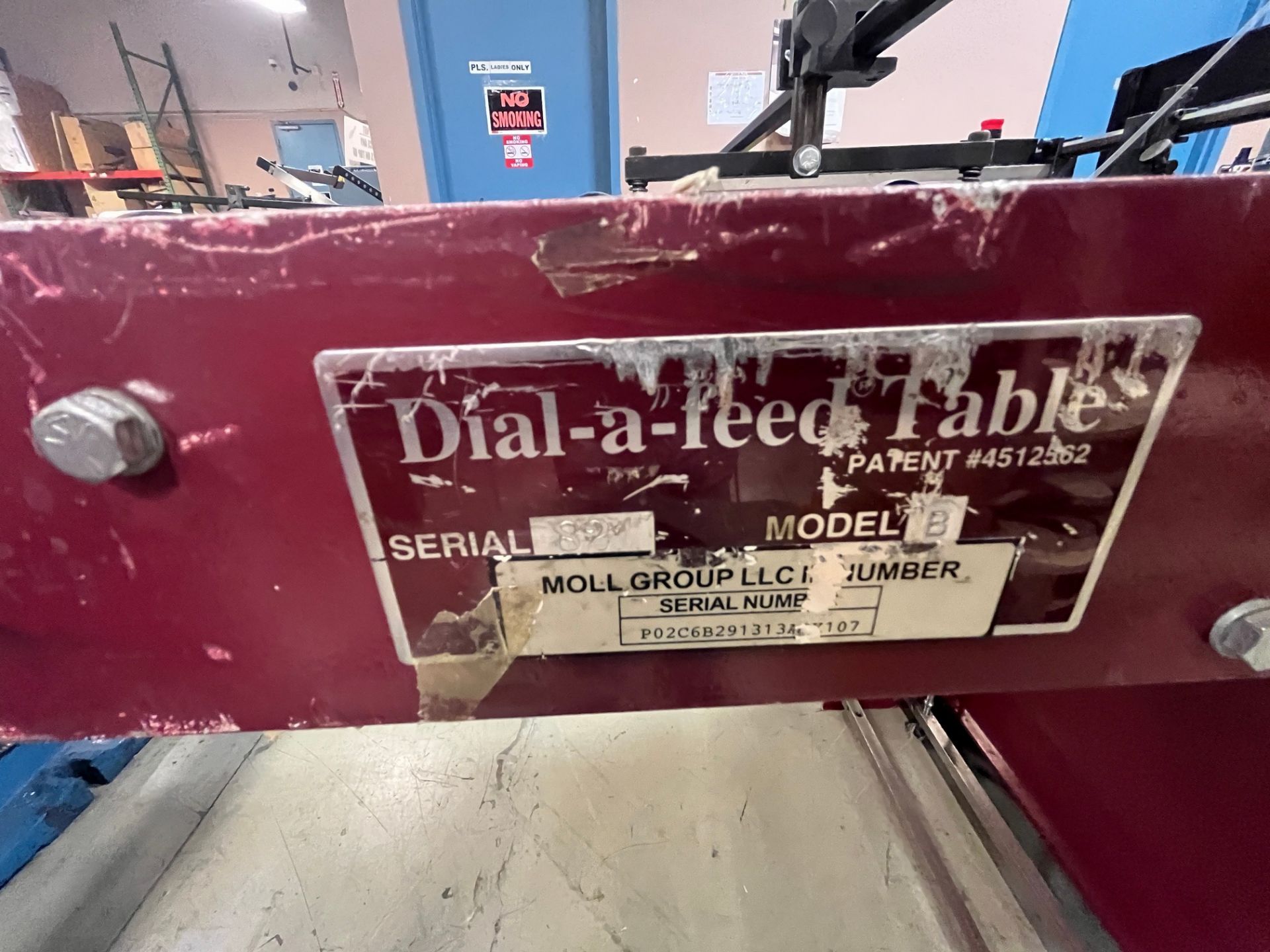 MOLL GROUP DIAL-A-FEED TABLE MODEL B, S/N 821 (SUBJECT TO BULK BID LOT 32) (RIGGING FEE $250 USD) - Image 2 of 3