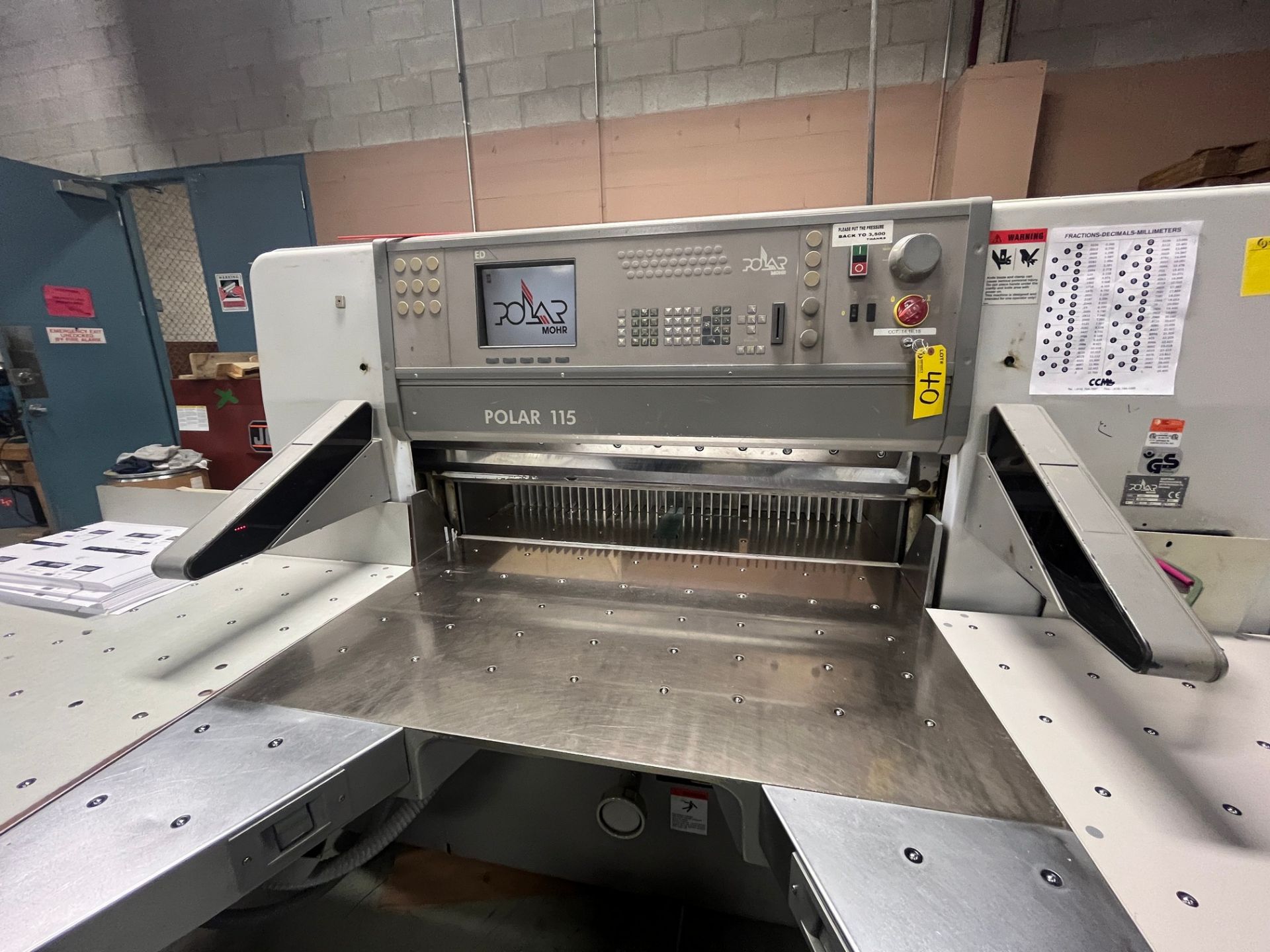 2000 POLAR MOHR 115 ED 45” PROGRAMMABLE PAPER CUTTER / GUILLOTINE CUTTER, S/N 7031262 (RIGGING - Image 3 of 5