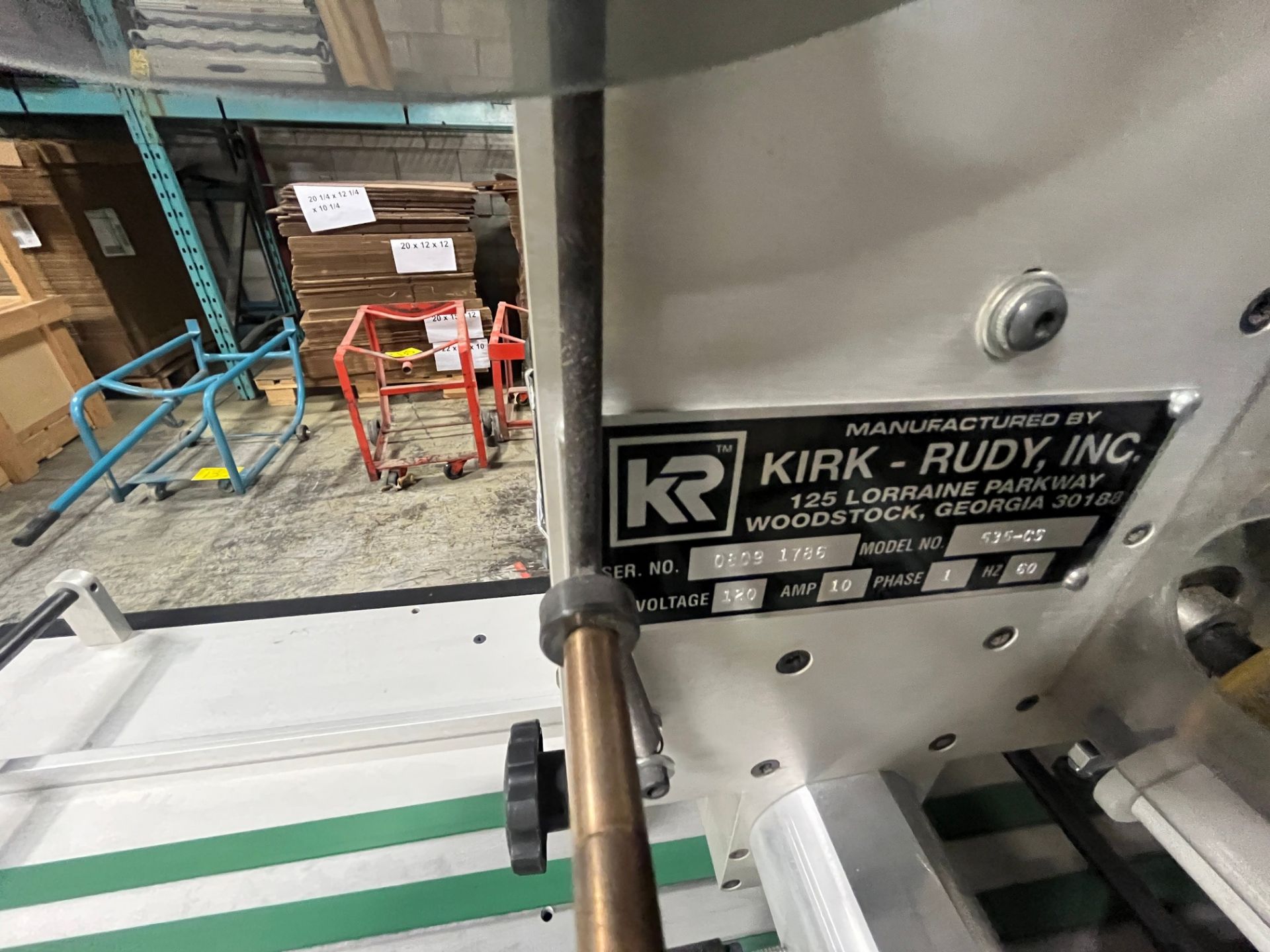 KIRK RUDY MODEL 535-CS LABELLING MACHINE (RIGGING FEE $250 USD) - Image 5 of 6