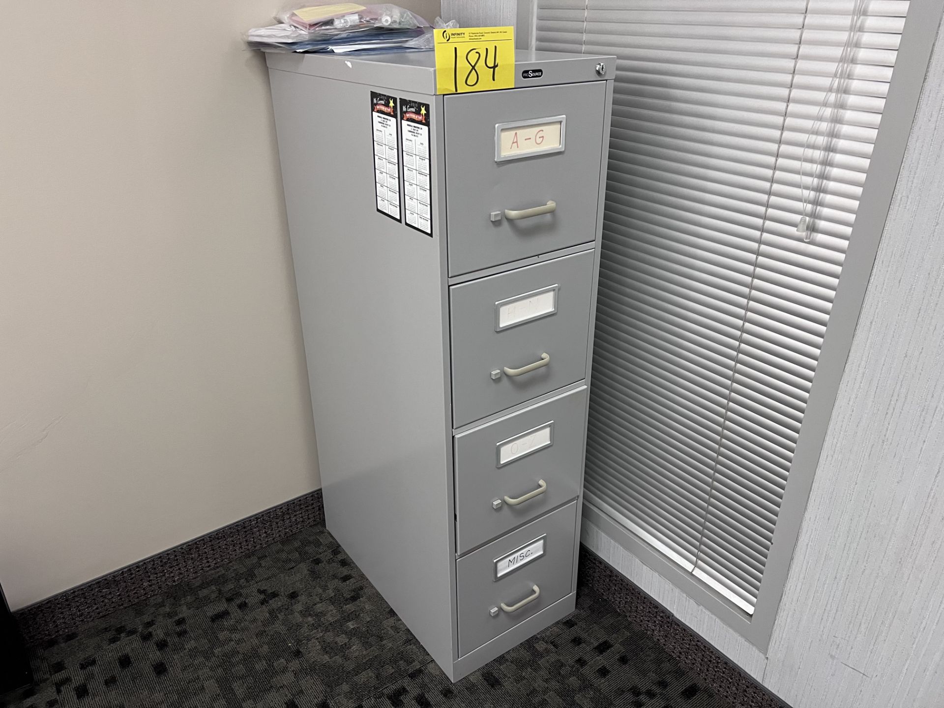 L-SHAPED DESK, (2) CHAIRS, FILE CABINET - Image 2 of 2