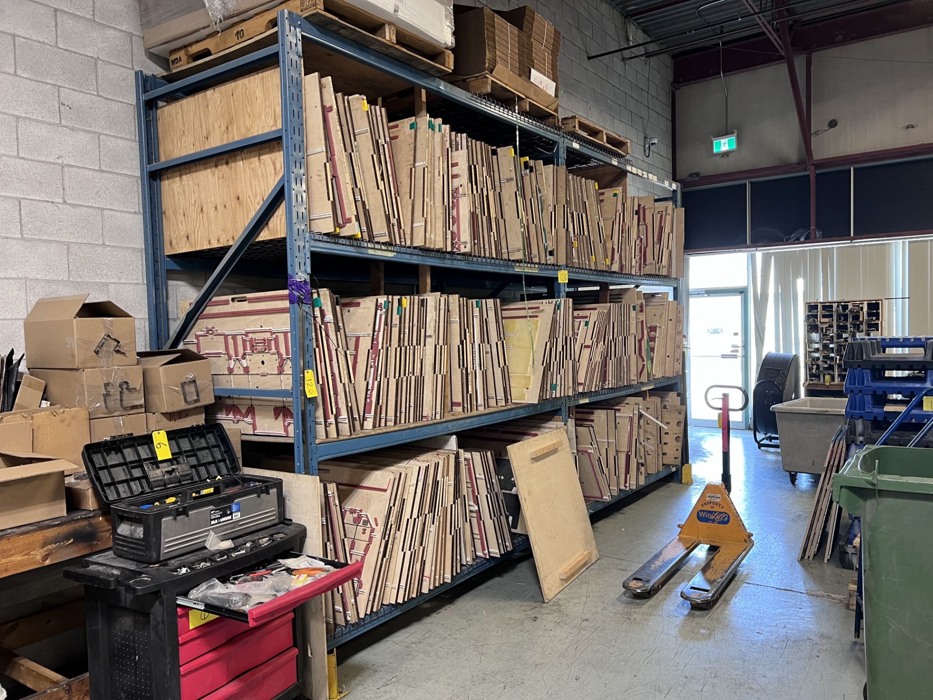 LOT OF (5) SECTIONS OF PALLET RACKING W/ (4) SHELVES AND MESH SHELVING, APPROX. 10'/8'W X 42"D X - Image 2 of 2