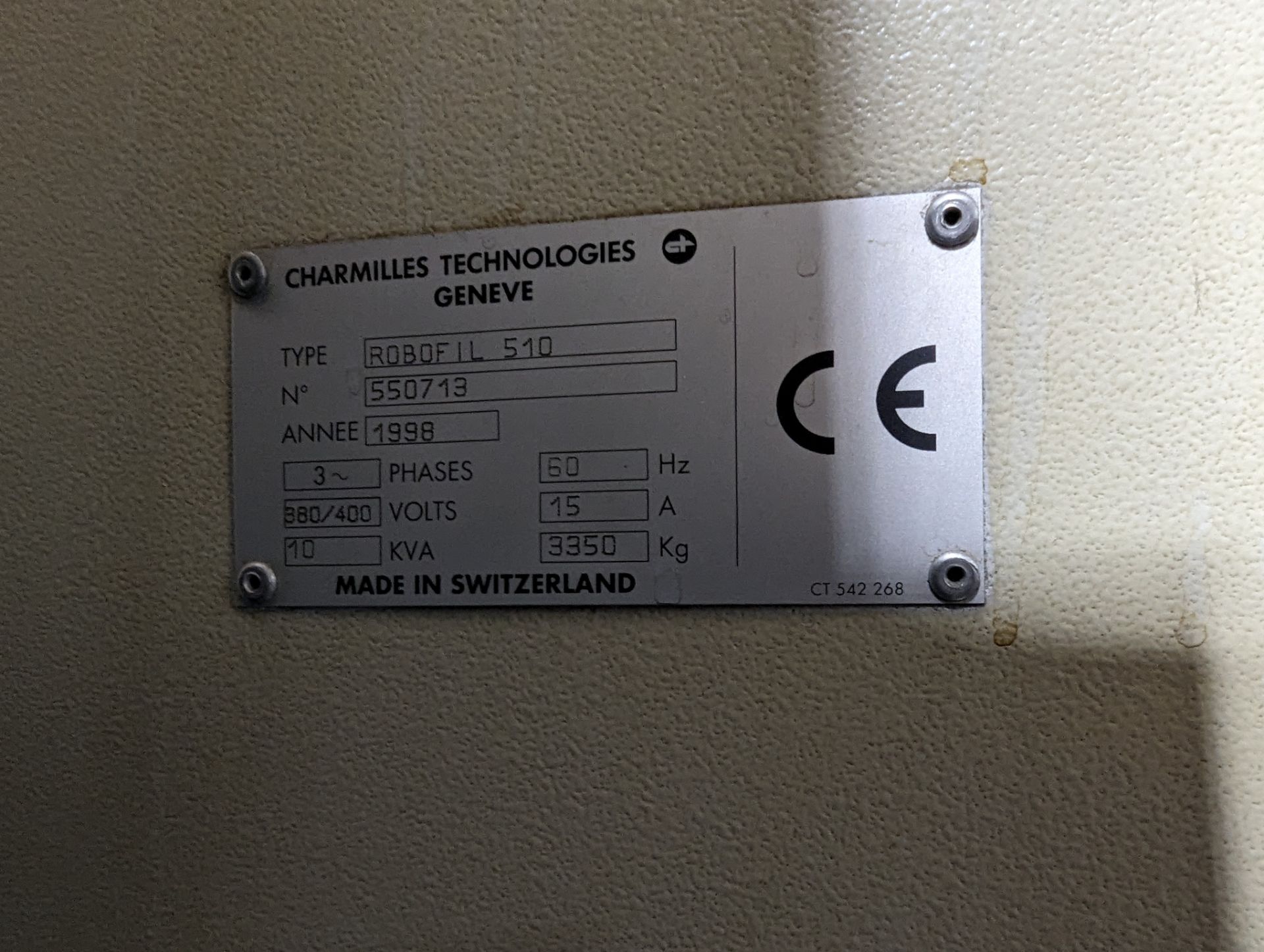 CHARMILLES ROBOFIL 510 CNC WIRE EDM, S/N 550713 - Image 12 of 12