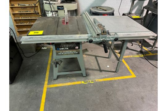 DELTA 10" TABLE SAW WITH FENCE, SINGLE BAG PORTABLE DUST COLLECT - Image 1 of 4