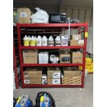 rack and cleaning supplies