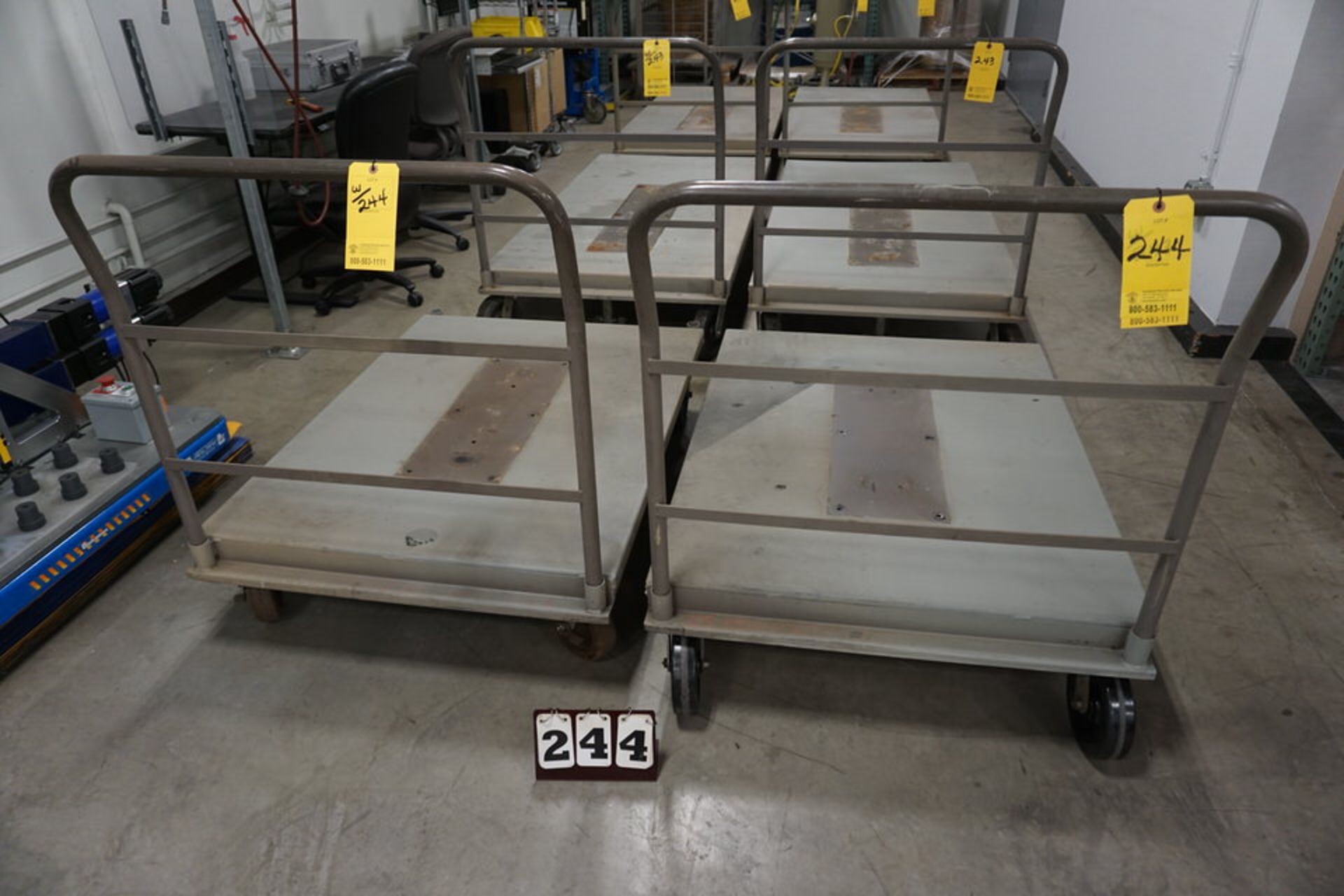 (2) Steel Deck Platform Carts, 3' x 4'