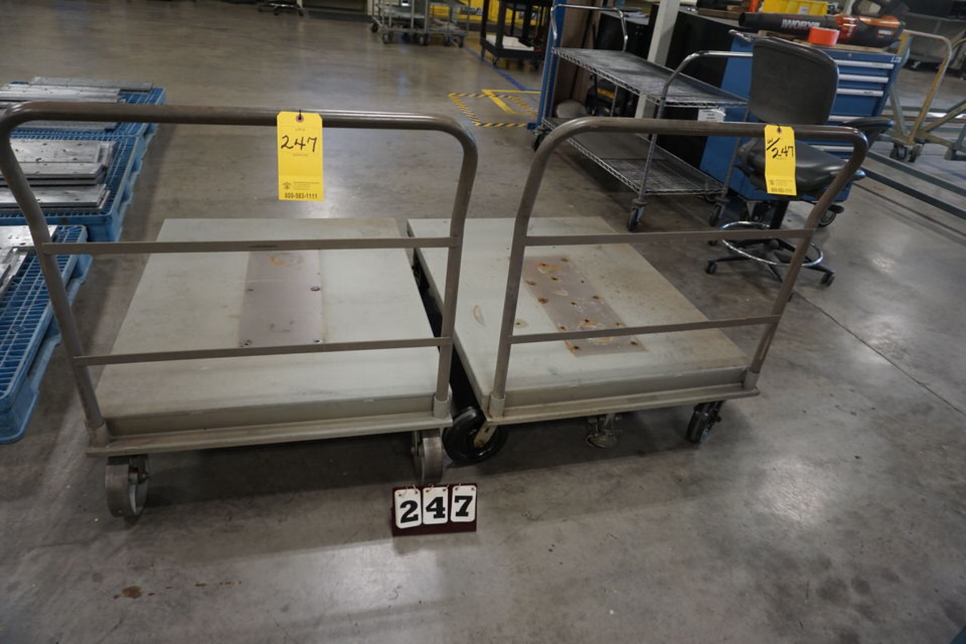 (2) Steel Deck Platform Carts, 3' x 4'