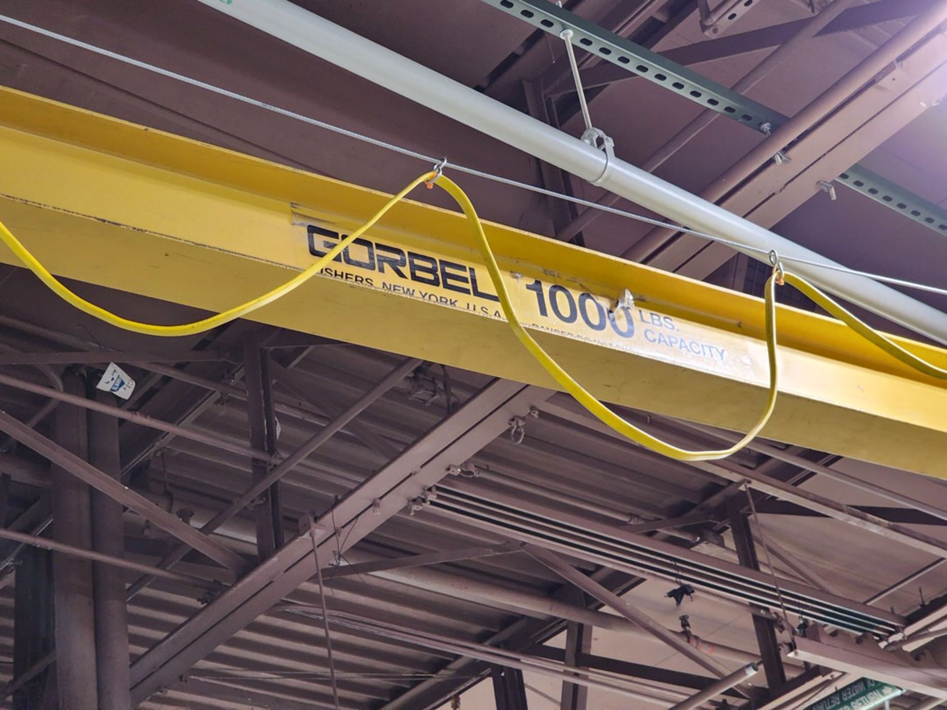 Gorbel 1/2 Ton Jib Crane Appr: 11'Arm, 12'H W/ 1/2 Coffing Hoist (Location: Machine Room) - Image 5 of 8