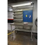 Lighted Steel Work Bench, Adj Ht on Casters