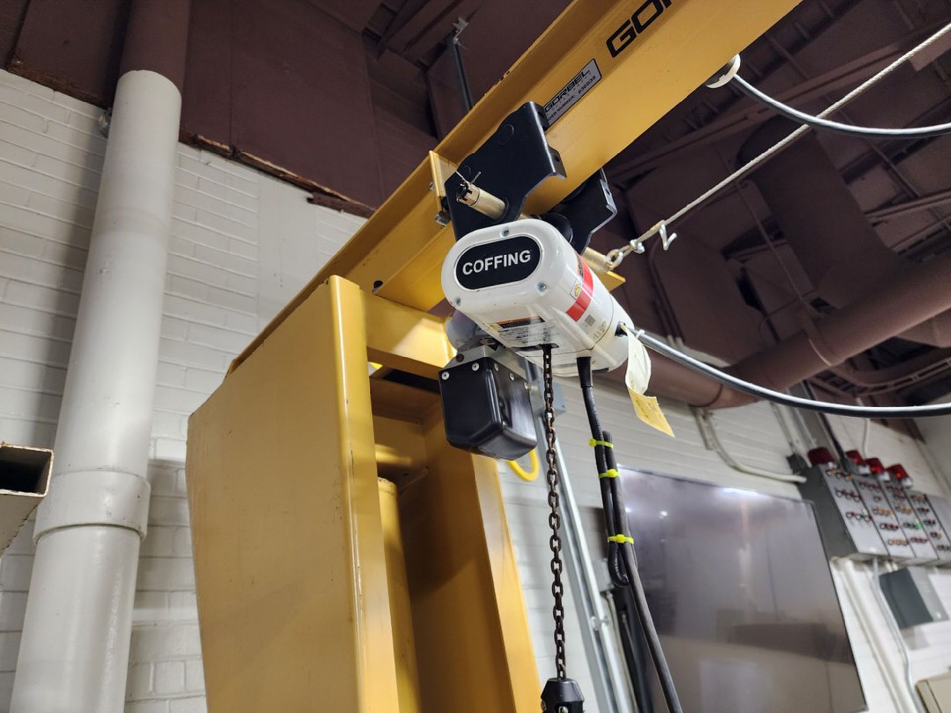 Gorbel 1/4 Ton Jib Crane Appr; 8-1/2' Arm, 9'H; W/ 1/4 Ton Coffing Hoist (Location: Chem Shop Area) - Image 7 of 8