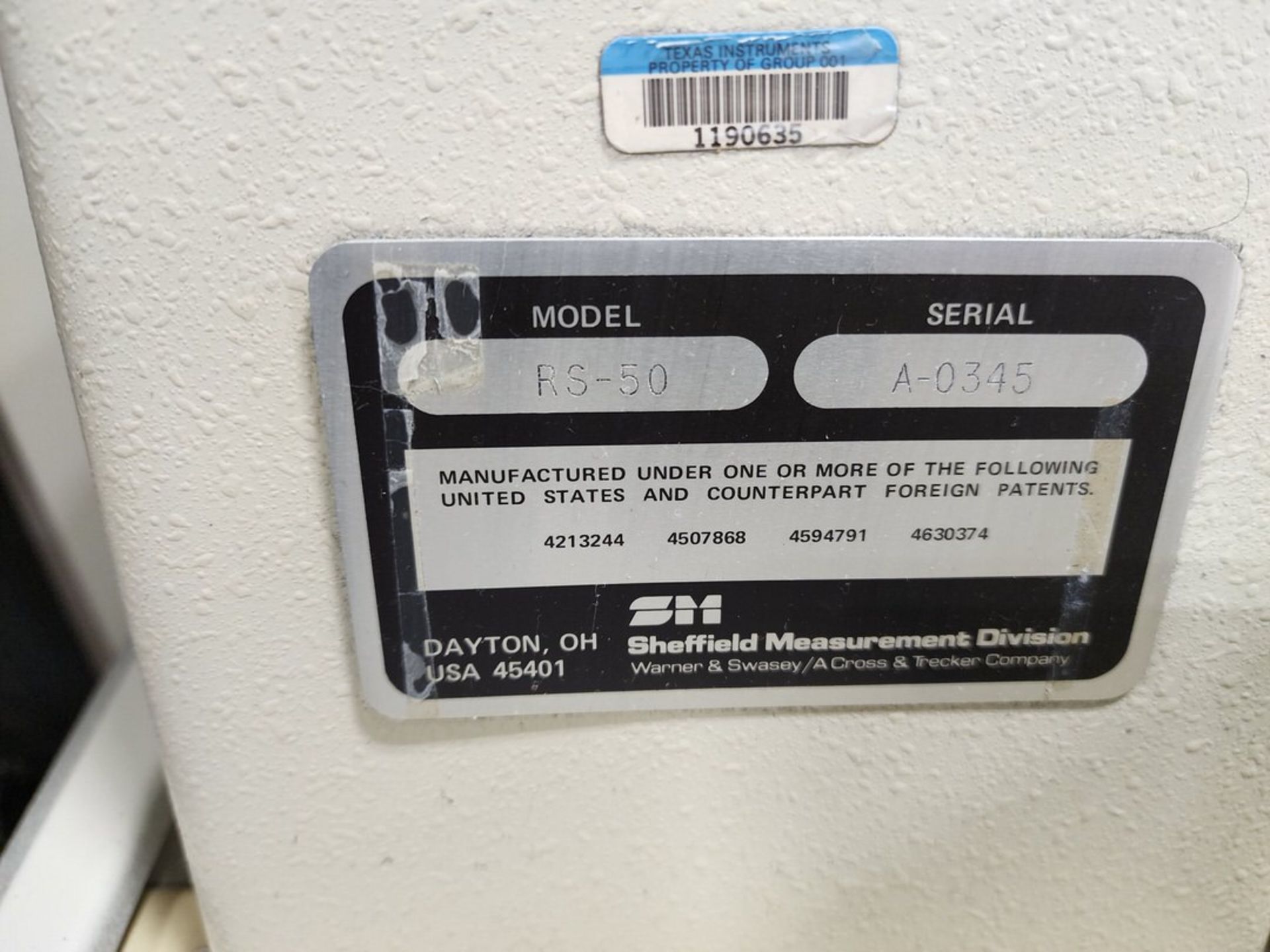 Sheffield RS-50DCC CMM, NO COMPUTER/ NO SOFTWARE W/ Renishaw Probe Head Controller - Image 17 of 21