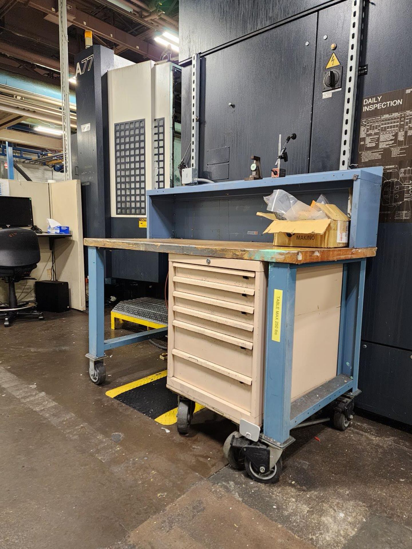 Rolling Work Station W/ Modular Cabinet, W Work Station (Location: Machine Room) - Image 2 of 5