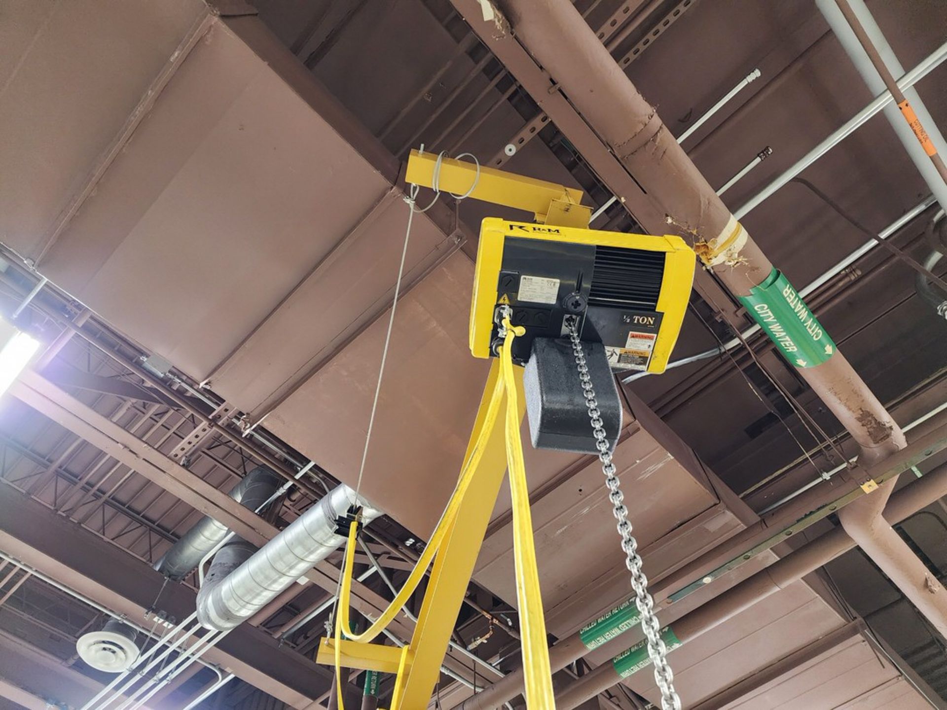 Gorbel 1/2 Ton Jib Crane Appr: 8'Arm, 11'H W/ 1/2 Ton R&M Hoist (Location: Machine Room) - Image 6 of 8