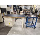 5-Drawer Matl. Table W/ Roling Matl. Cart (Location: Machine Room)