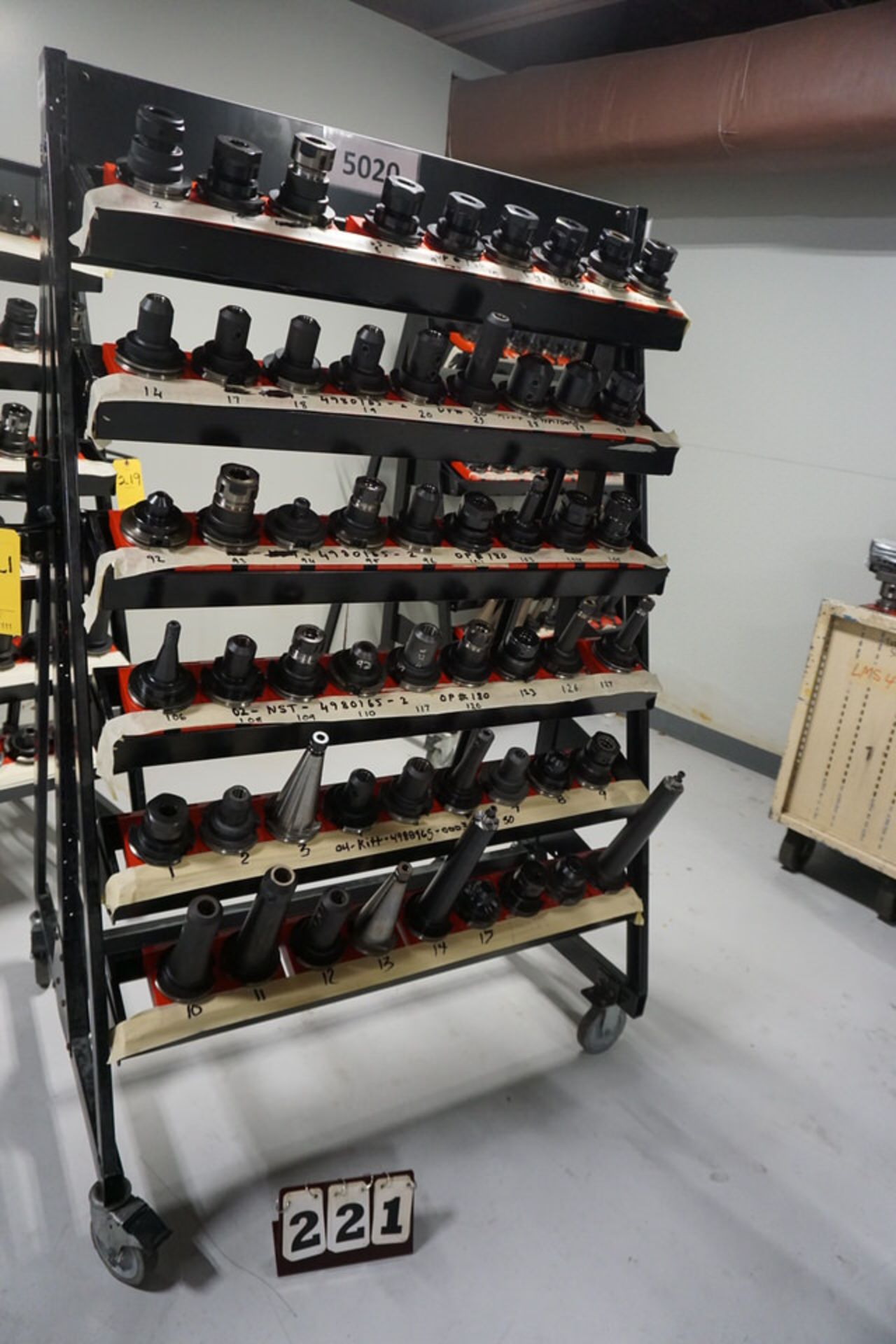 Portable 50 Taper Tool Rack w/ Approx (54) Toolholders