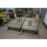 (2) Steel Deck Platform Carts, 3' x 6'