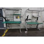 (2) Elec Lighted Adj Ht Work Benches, 30" x 60" on Casters