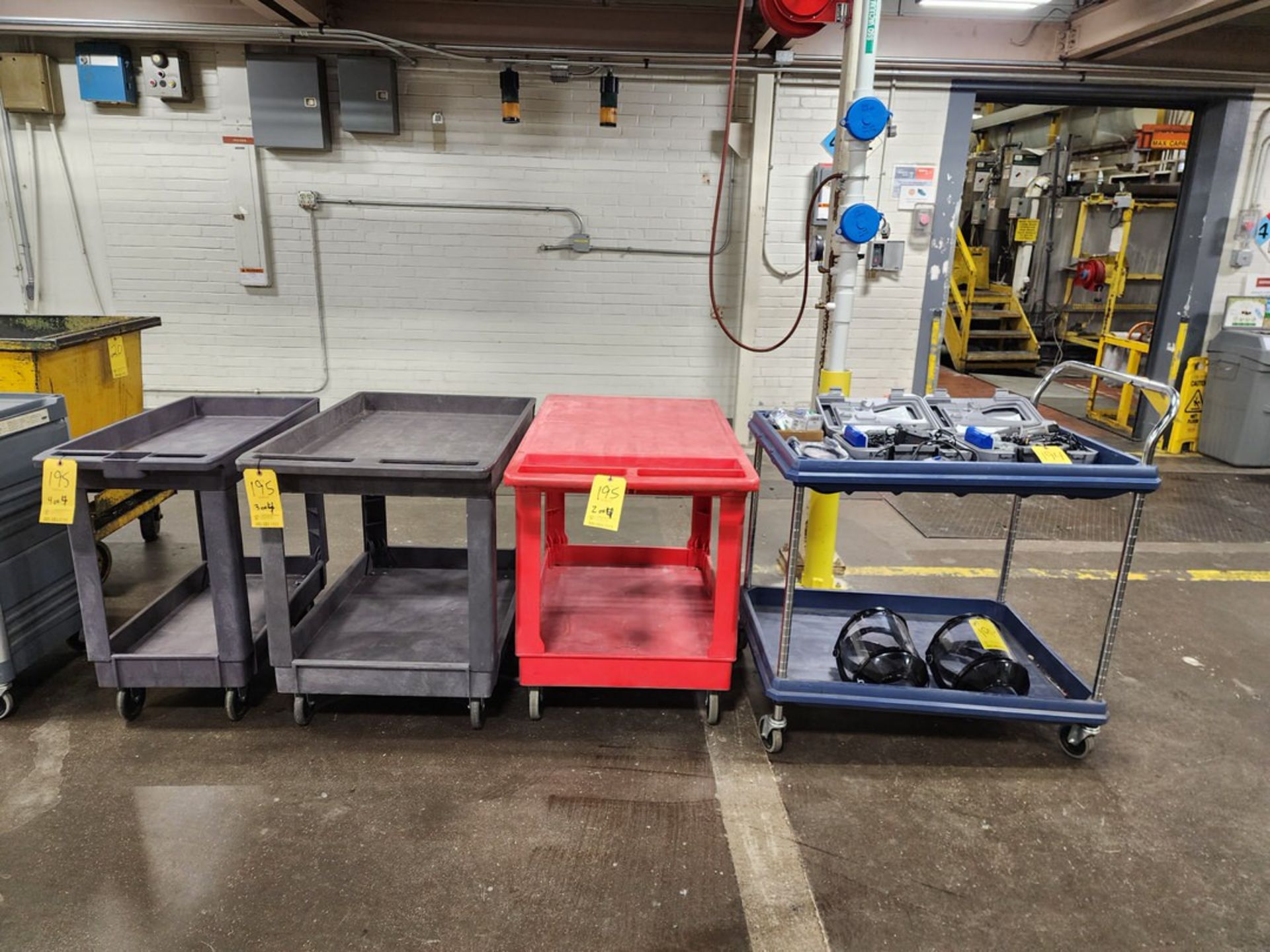 (4) Rolling Material Carts (Location: Chem Shop Area)