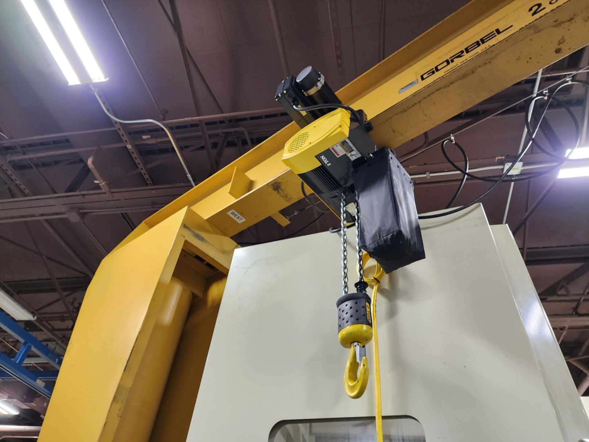 Gorbel 2 Ton Jib Crane Appr: 12'Arm, 11'H W/ Gorbel 2 Ton Hoist (Location: Machine Room) - Image 8 of 9