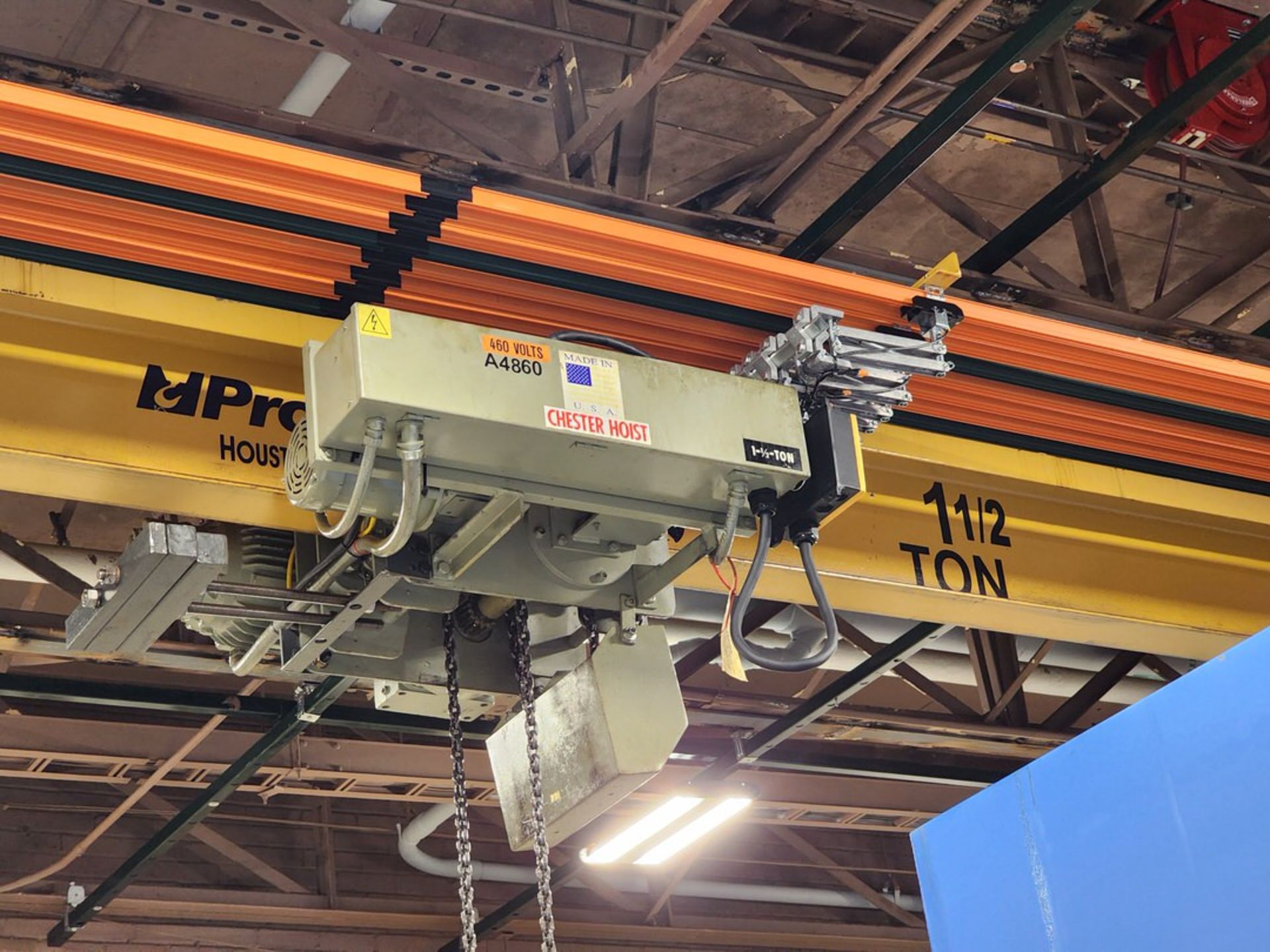 Proserv 4-Post 1-1/2 Ton Overhead Crane 28-1/2' x 24' x 12-1/2' Appr. W/ Hoist (Toyoda CNC Area) - Image 5 of 21