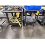 (2) Rolling Matl. Carts (1) Cart W/ Lifting Straps & Shackles, etc. (Location: Machine Room)