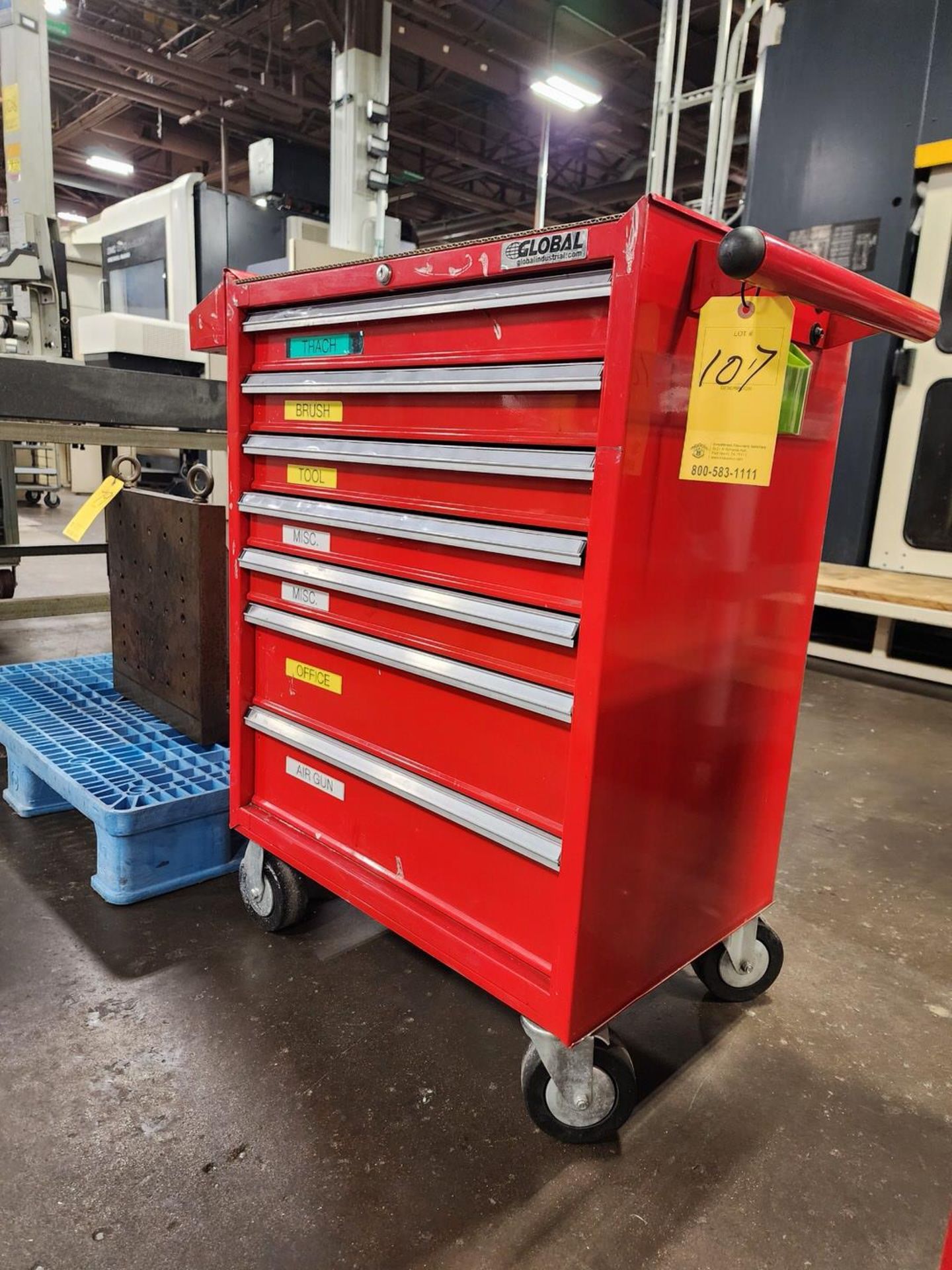 Global 7-Drawer Rolling Tool Box (Location: Machine Room) - Image 2 of 11