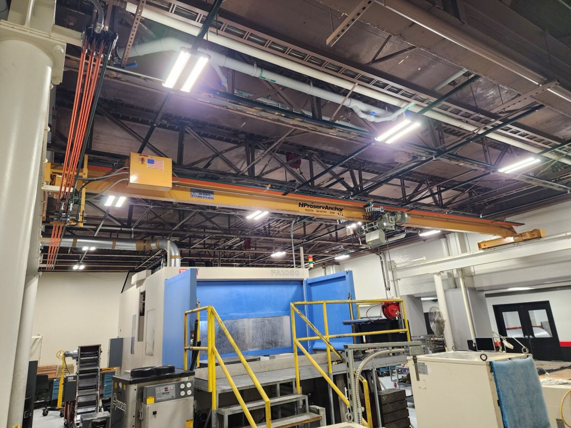 Proserv 4-Post 1-1/2 Ton Overhead Crane 28-1/2' x 24' x 12-1/2' Appr. W/ Hoist (Toyoda CNC Area) - Image 9 of 21