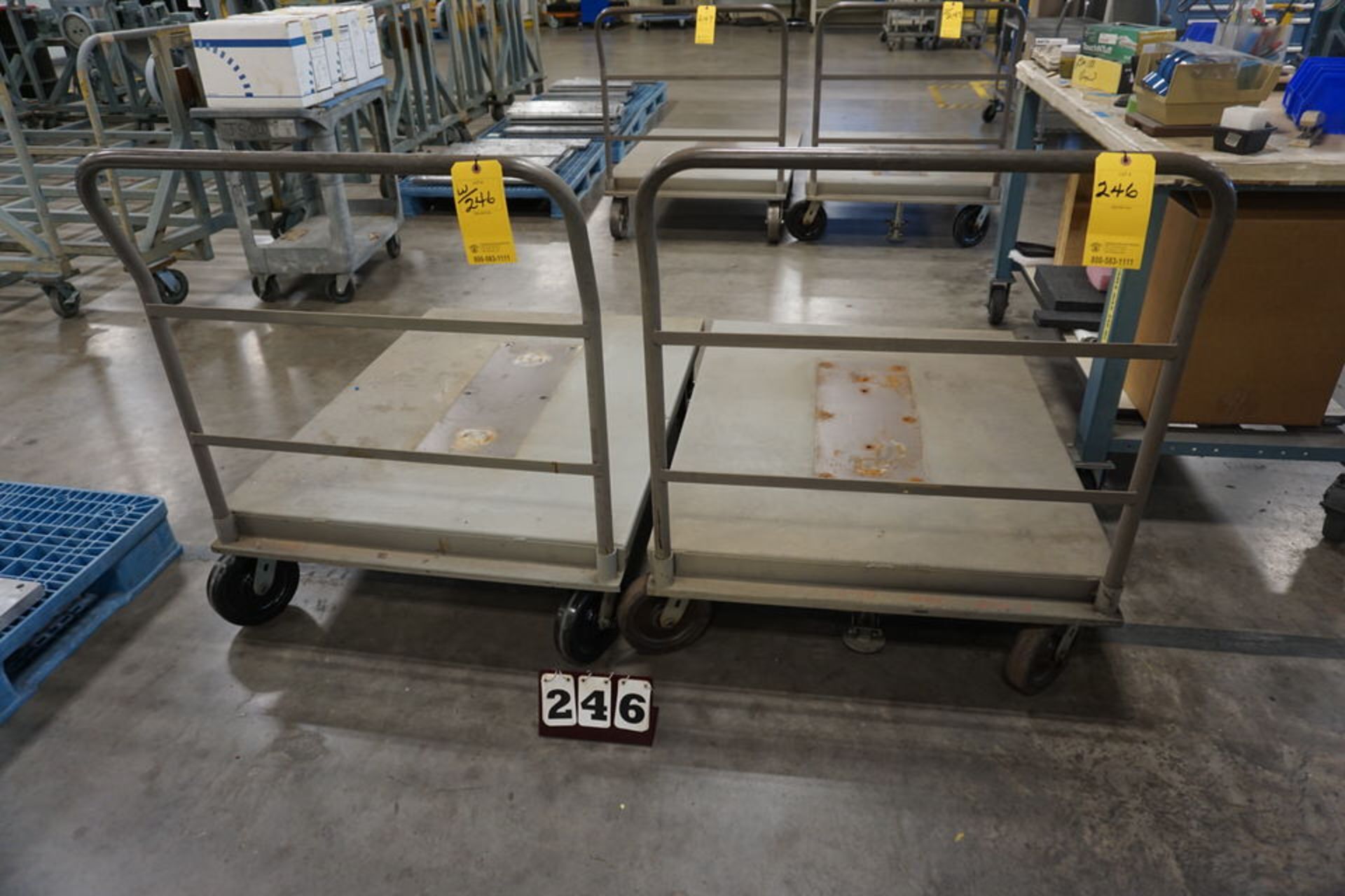 (2) Steel Deck Platform Carts, 3' x 4'