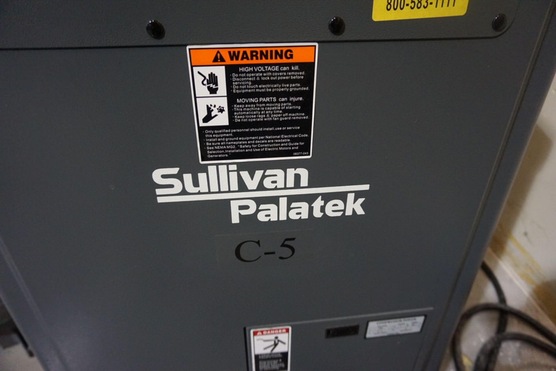 SULLIVAN C-5 POLATEK AIR COMPRESSOR, HOURS SHOWING: 1,836 - Image 3 of 4