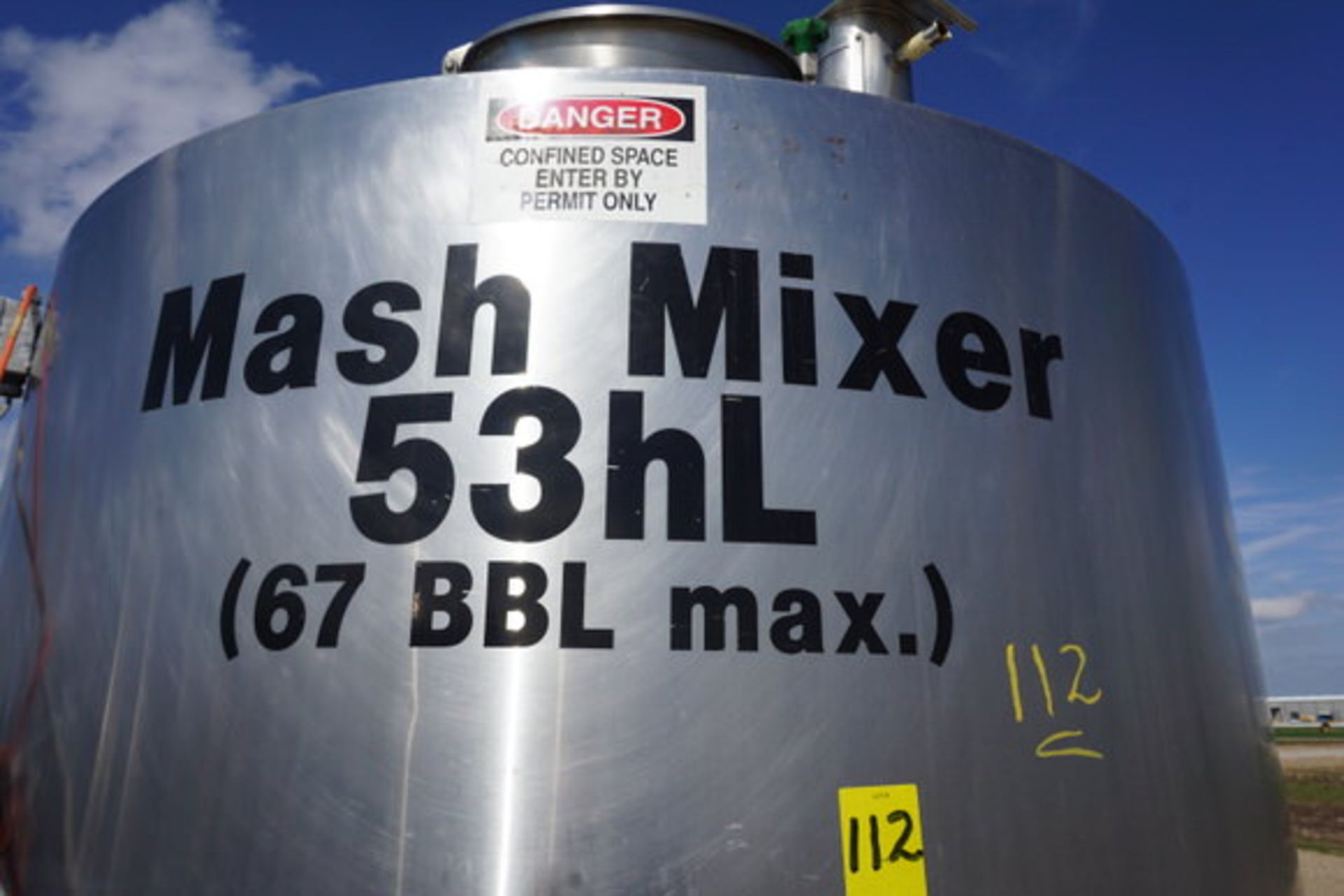 Stainless Steel Mash Mixer w/ Stand, Approx 10' Tall, 53HL, 67 BBL Cap, (LOCATION: ROME, TX) - Image 5 of 5