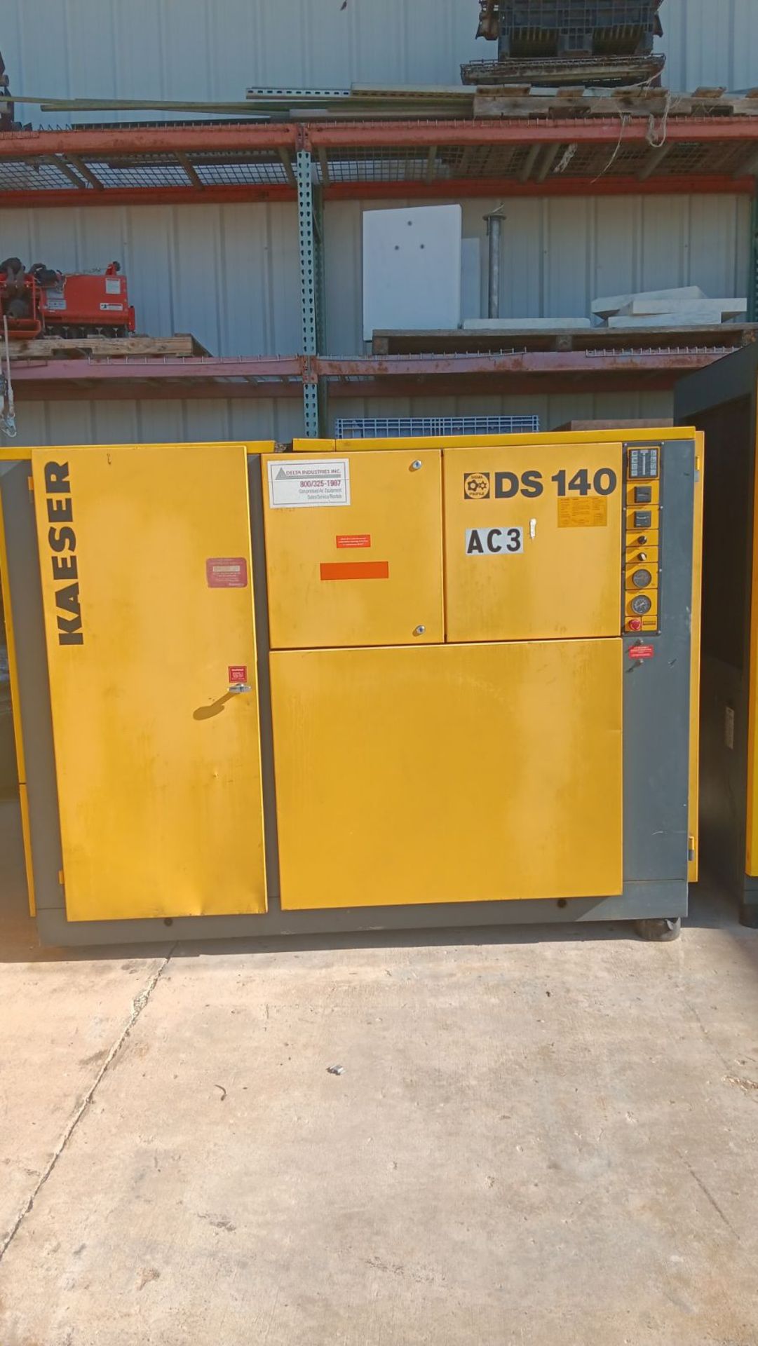 Kaeser 100 HP Air System: Air Dryer, Piping, Compressor, 800 Gal Air Receiving Tank