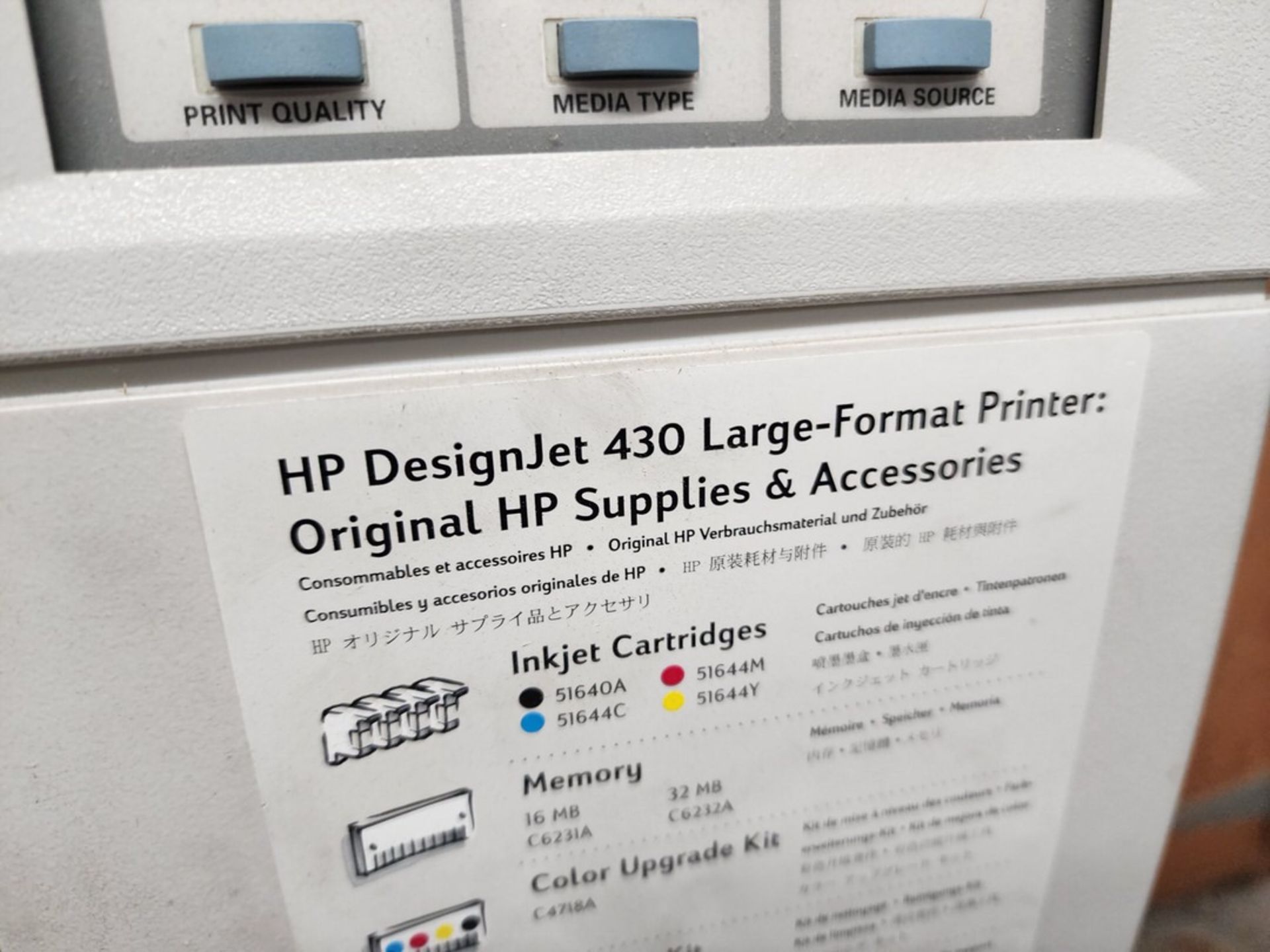 HP Designjet 430 24" Printer (LOCATION: Lancaster, PA) - Image 2 of 6