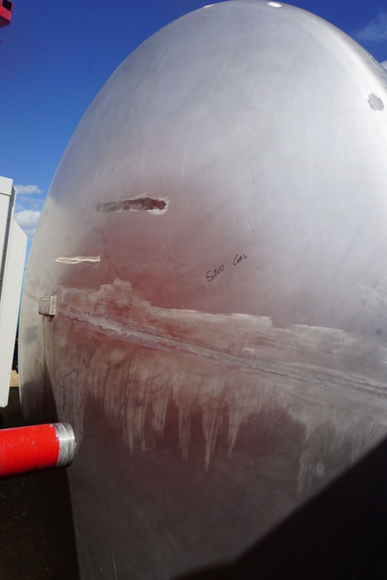 Stainless Steel Storage Tank w/ Stand, Approx 10' Dia x 12' lg x 10' Tall (LOCATION: ROME, TX) - Image 2 of 3