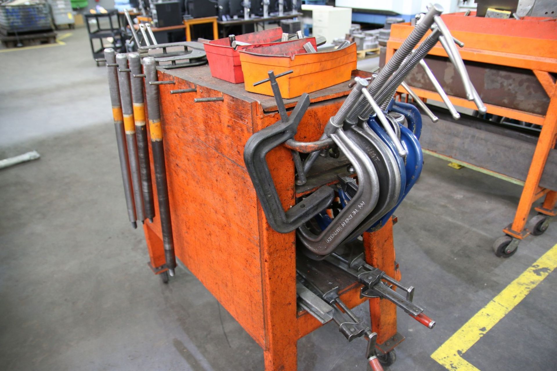 Heavy Duty Industrial Cart with Eye Hoists and Clamps Lifting Eye Hoists, C-Clamps, Bar Clamps and - Image 3 of 4