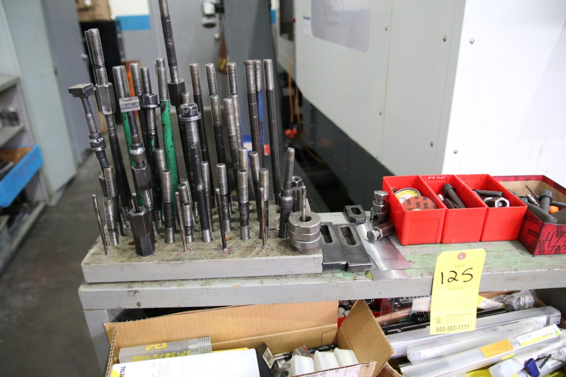 Steel Work Bench with Contents Contents Include Fixture Pucks, Setup Tooling, Reamers and Drills - Image 2 of 4