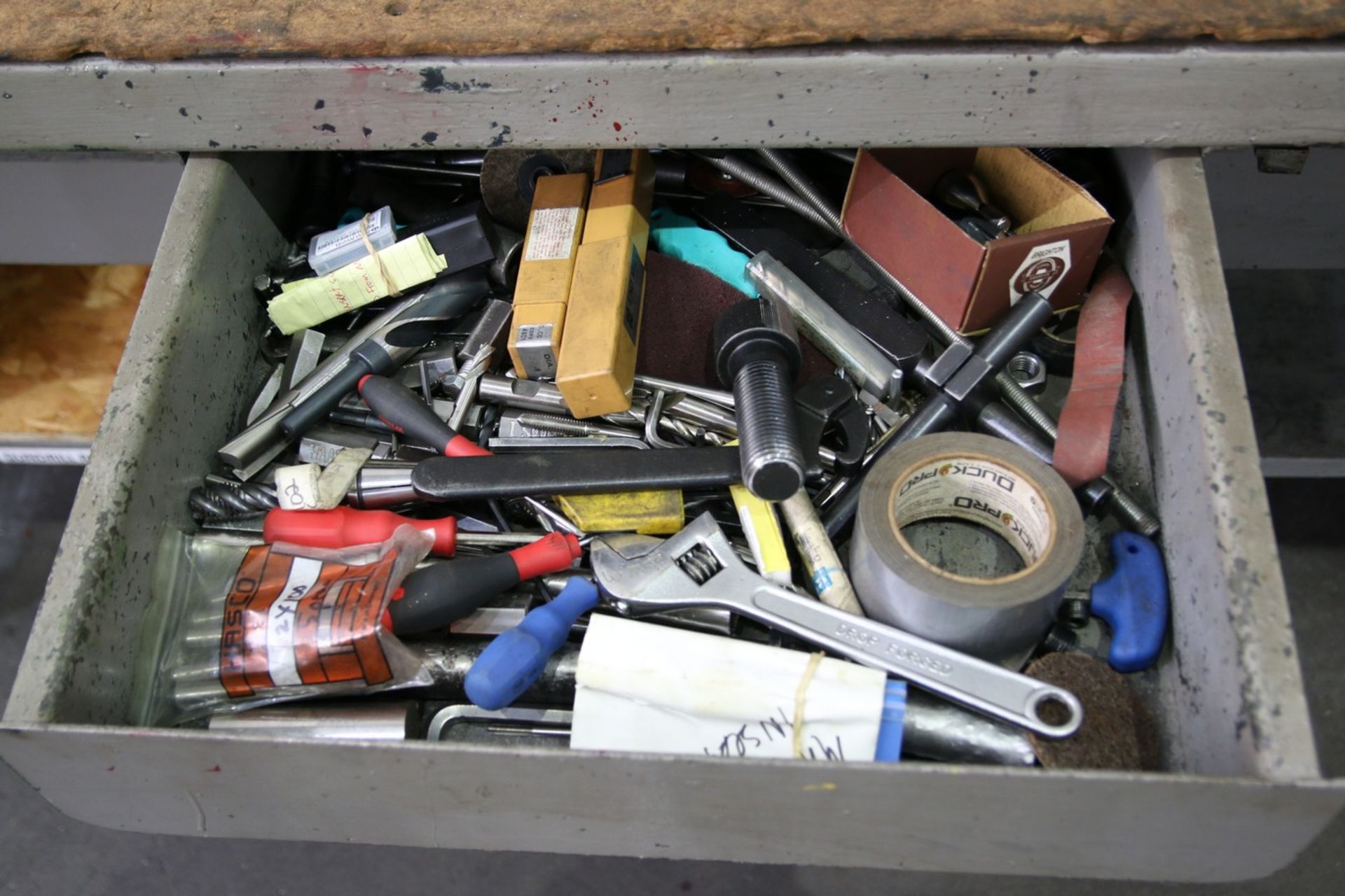 Steel Work Bench with Contents Contents Include Collets, Drill Bodies, Drills, Reamers and Misc. - Image 4 of 4