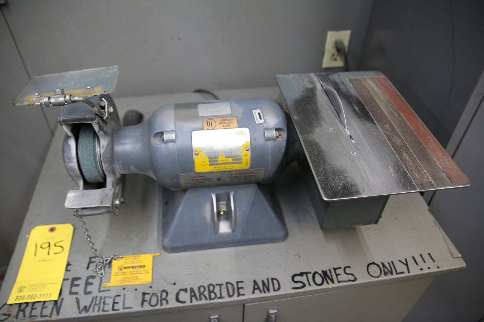 Baldor Double End Baldor Bench Grinder With Cabinet - Image 2 of 2