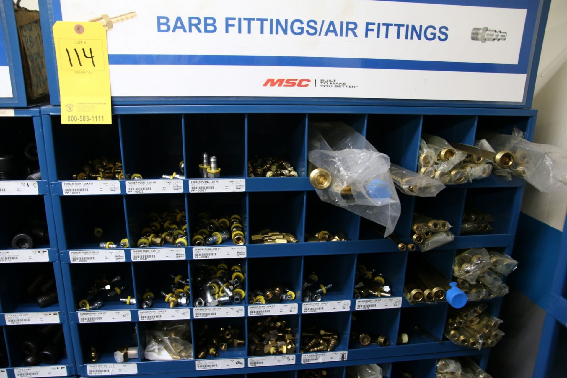 Steel Hardware Bins with Air and Barb Fitting's - Image 2 of 4