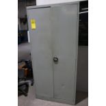 2-Door Cabinet with Contents Contents Include Small Setup Tables and Blocks and other Steel
