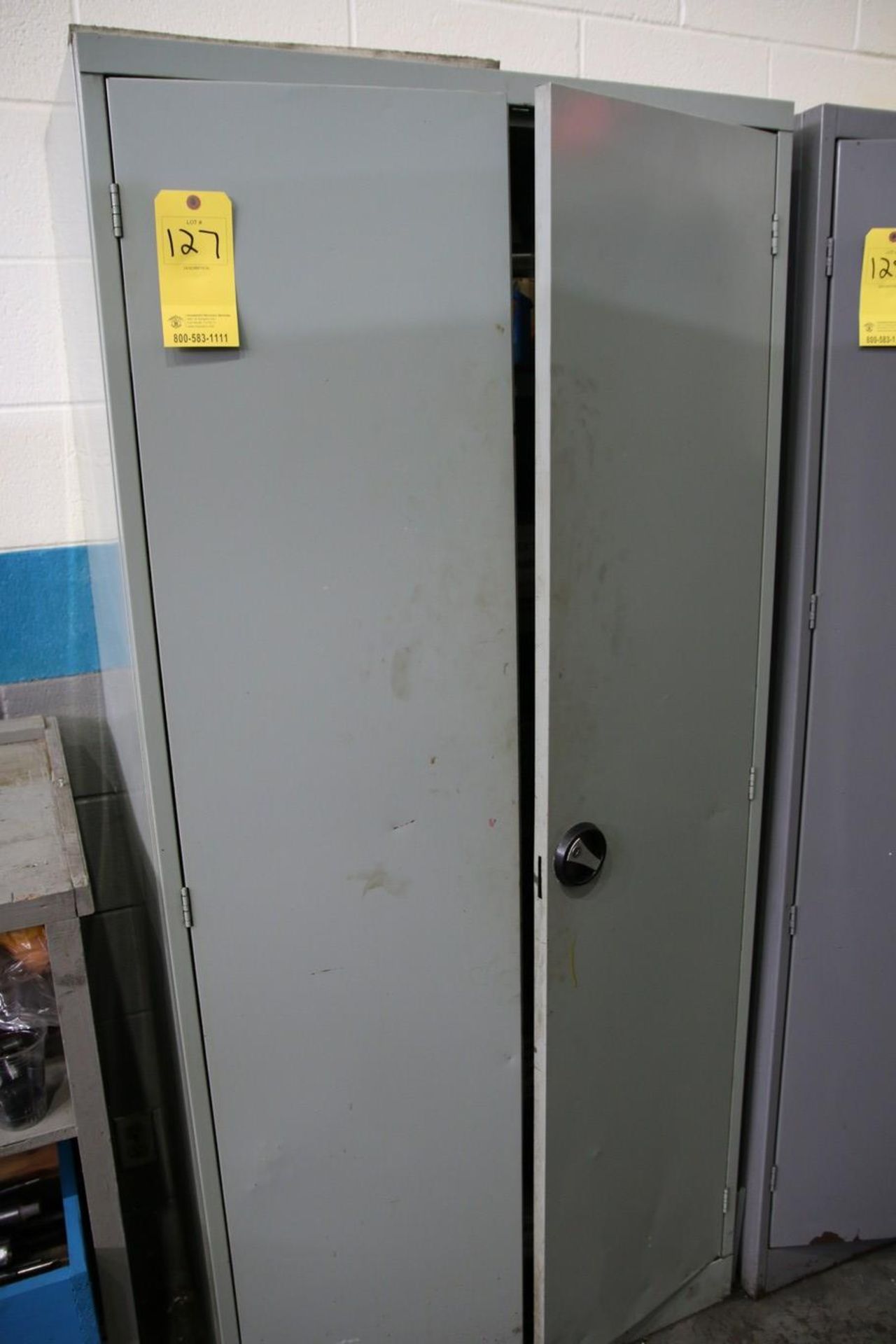 2-Door Cabinet with Contents Contents Include Reamers, Taps, Drills and Other Misc. Items