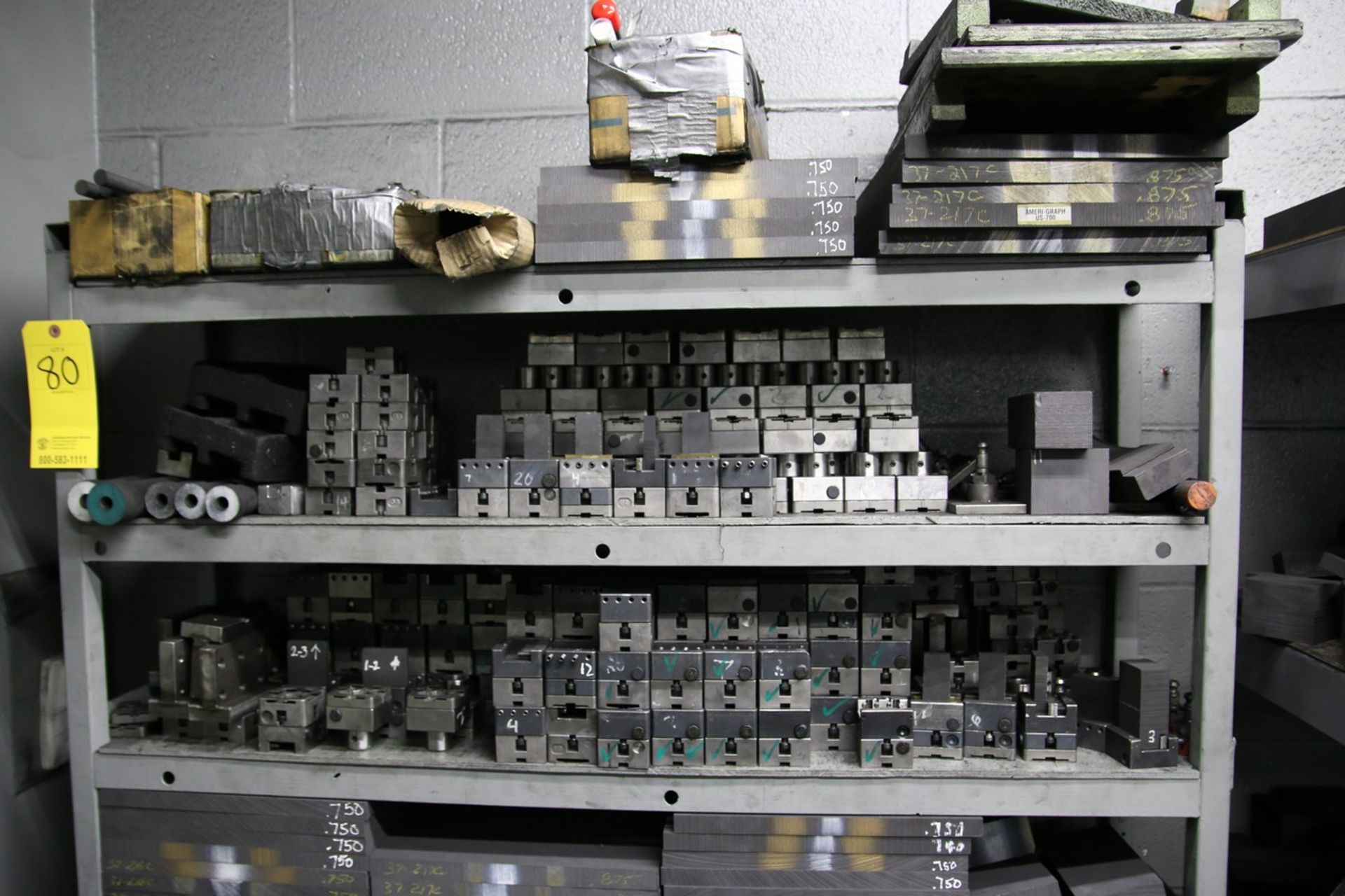 Steel Shelf with Graphite and Electrode Holders Various Sizes of Graphite and Lot of Electrode - Image 2 of 3